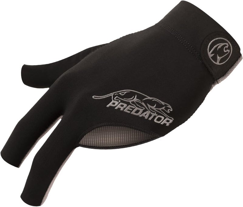 Predator Second Skin Billiard Glove Black and Gray: Fits Left Bridge Hand (Small/Medium) - Image 1